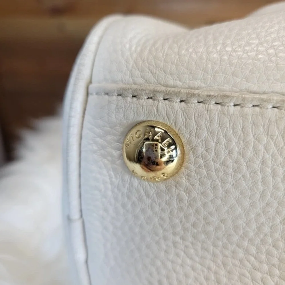 Michael Kors Vanilla Knox Tassel Genuine Leather Medium Satchel